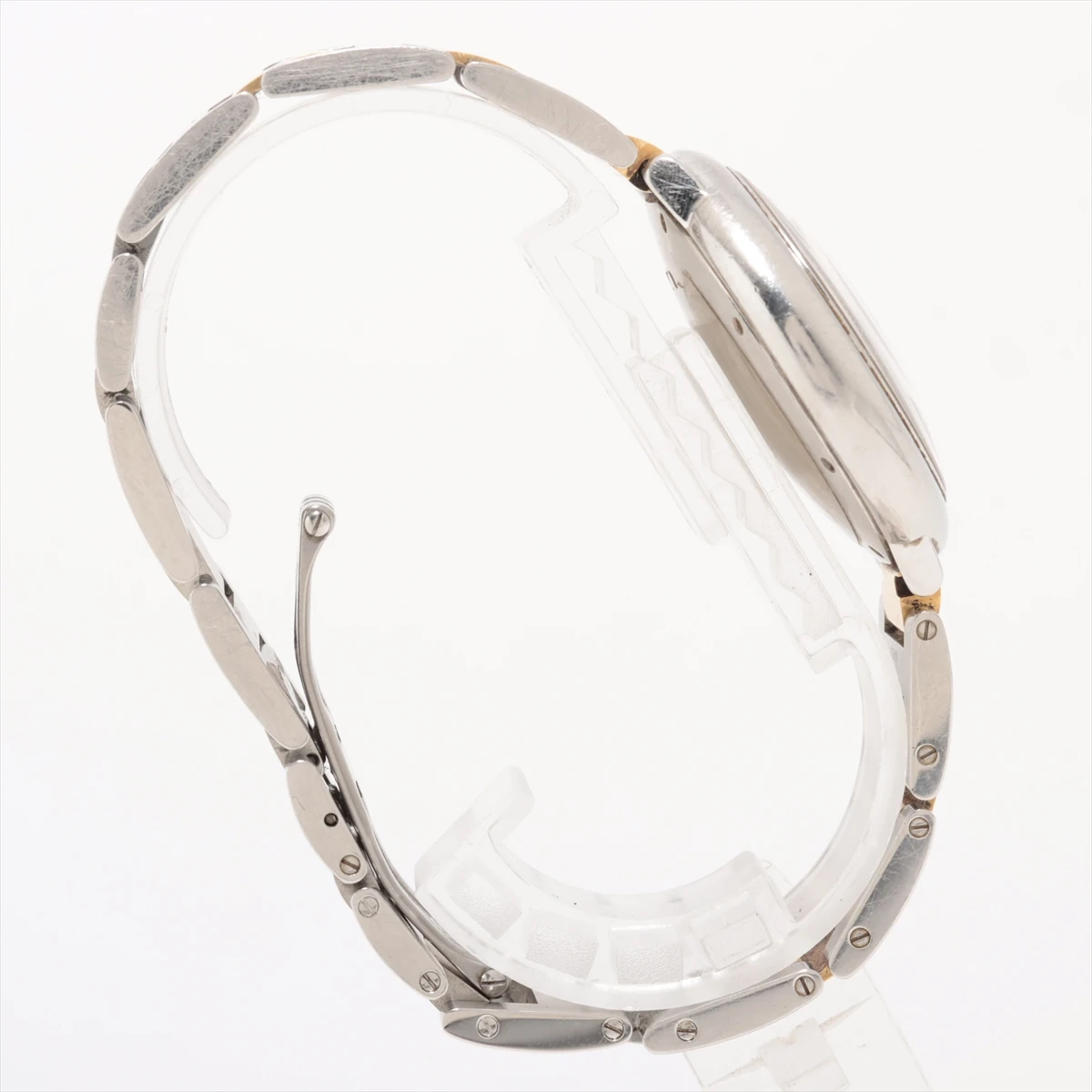 Cartier Silver 18K Yellow Gold Stainless Steel Ballon Bleu De Cartier 3284 Women's Wristwatch 36 mm