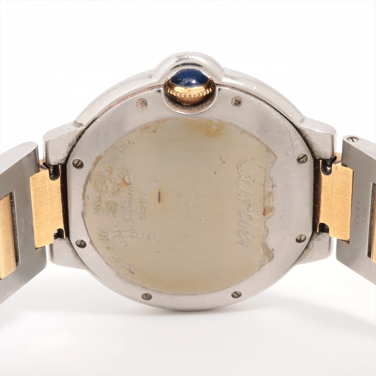 Cartier Silver 18K Yellow Gold Stainless Steel Ballon Bleu De Cartier 3284 Women's Wristwatch 36 mm