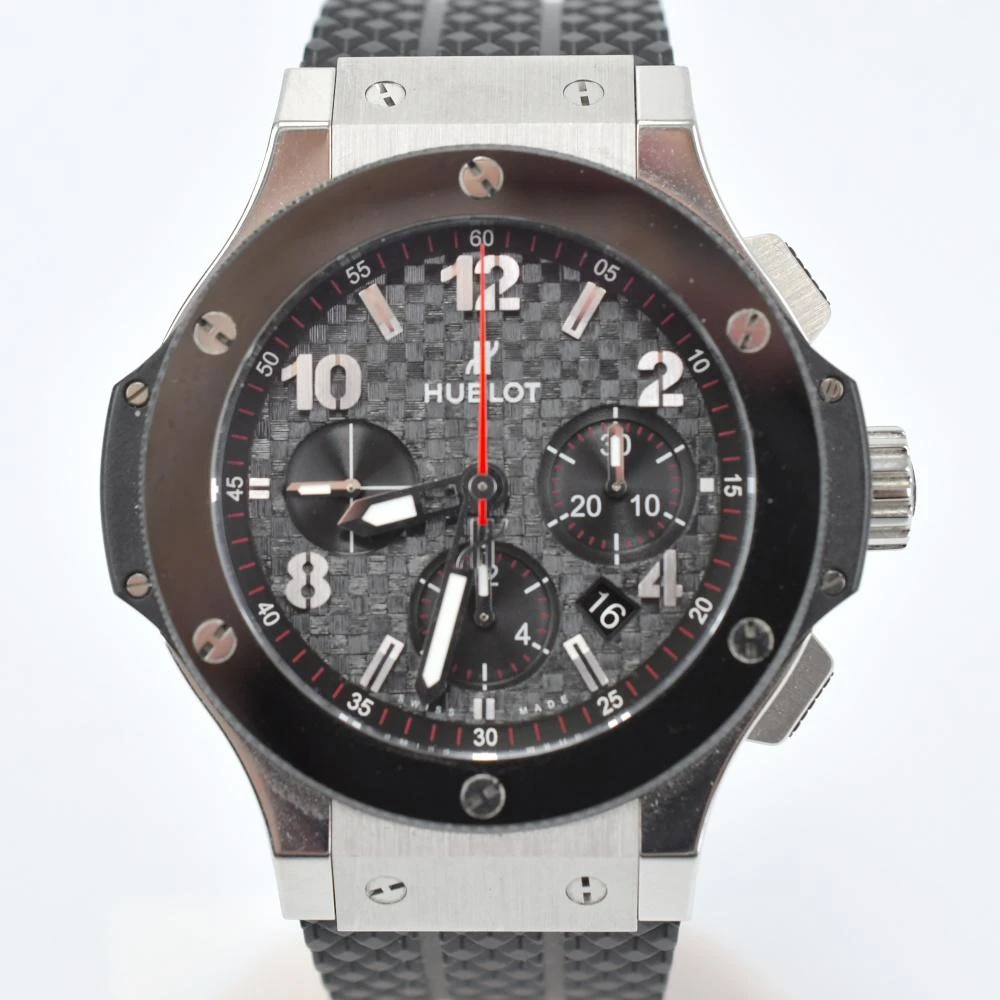 Hublot Black Stainless Steel Ceramic Big Bang Automatic Men's Wristwatch