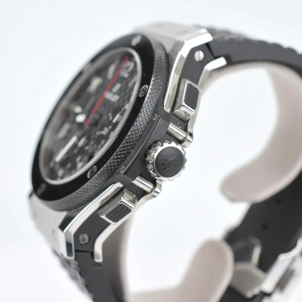 Hublot Black Stainless Steel Ceramic Big Bang Automatic Men's Wristwatch