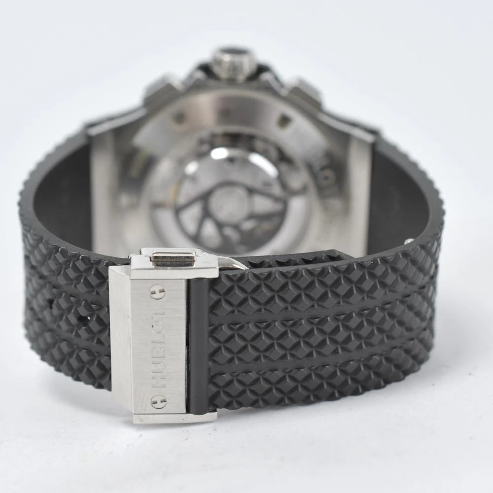 Hublot Black Stainless Steel Ceramic Big Bang Automatic Men's Wristwatch