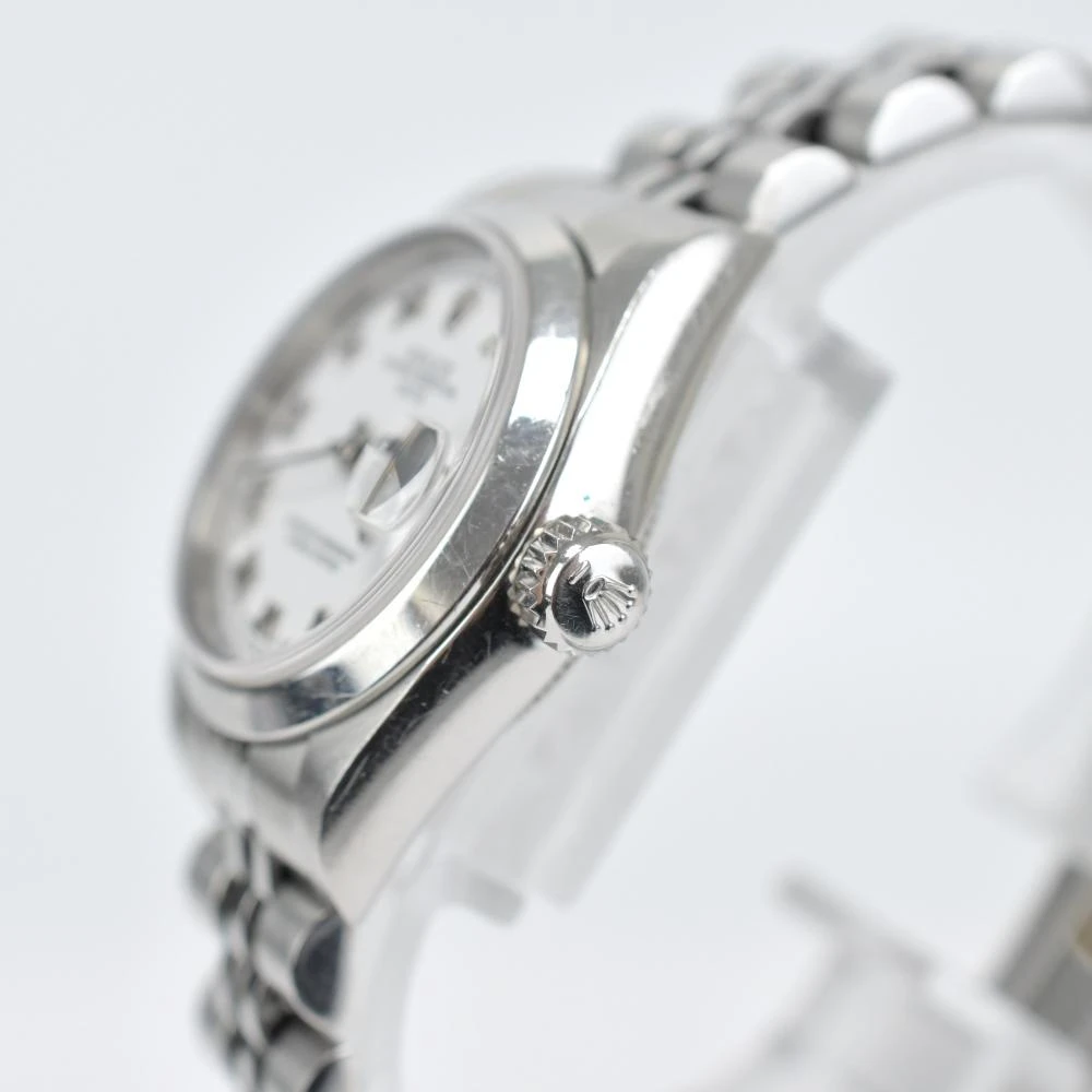 Rolex White 18k White Gold And Stainless Steel Datejust 79174 Automatic Women's Wristwatch