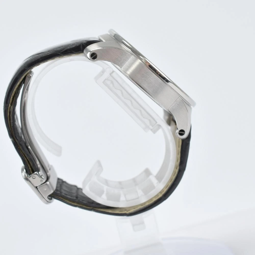 Cartier Black Stainless Steel & Leather Calibre de Cartier Automatic Men's Wristwatch