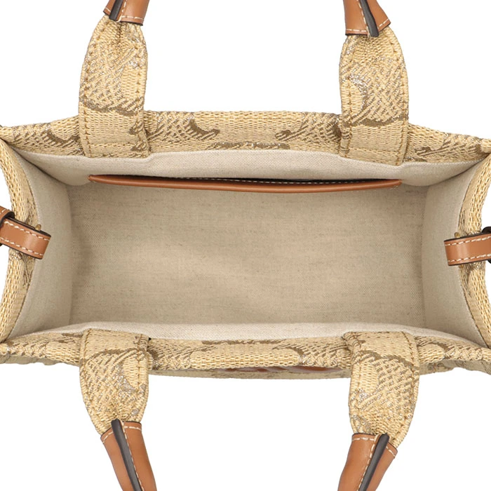 Celine THAIS Cabas Triomphe Raffia Effect Logo