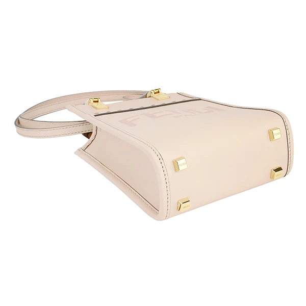 Fendi Creme Leather Mini Sunshine Shopper Bag