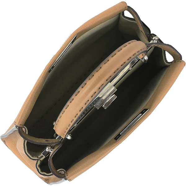 Fendi Brown Selleria Leather Medium Peekaboo Top Handle Bag