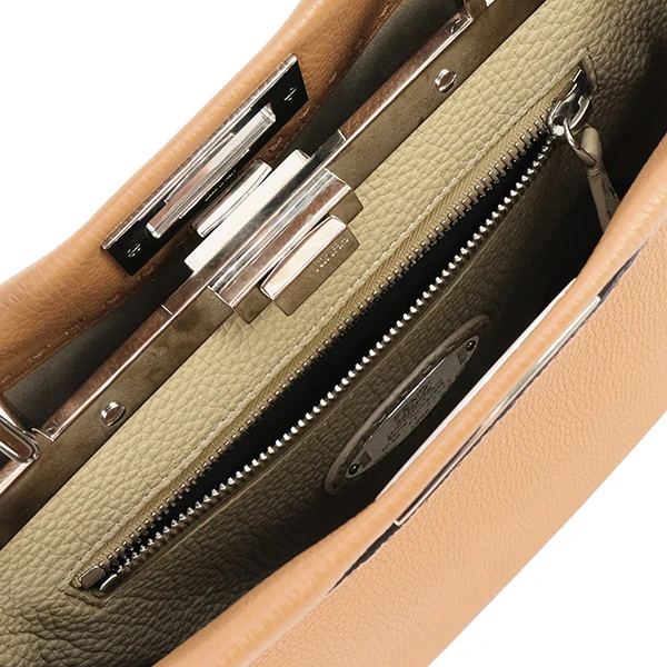 Fendi Brown Selleria Leather Medium Peekaboo Top Handle Bag