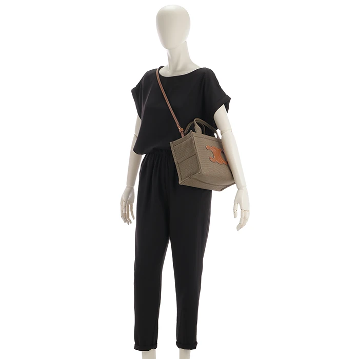 Celine Multicolor Small Cabas Thais in Striped Textile Bag