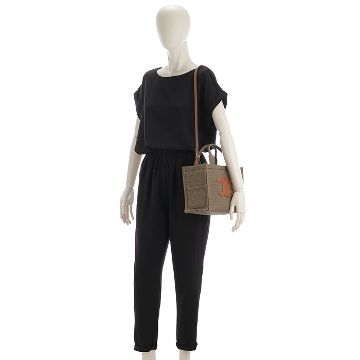 Celine Multicolor Small Cabas Thais in Striped Textile Bag