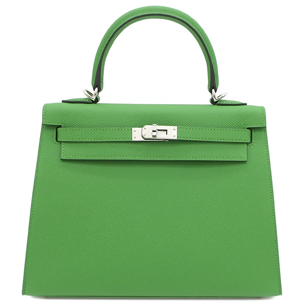 Hermes 2023 (Stamp B) Size 25 Epsom leather Kelly Vert Yucca in Color with Palladium Hardware