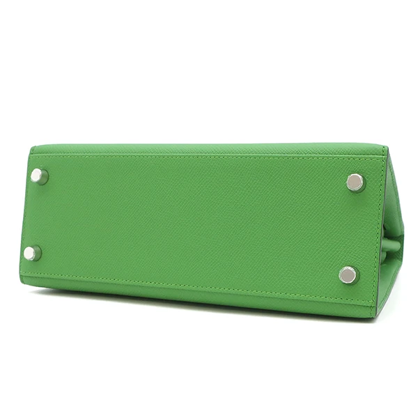 Hermes 2023 (Stamp B) Size 25 Epsom leather Kelly Vert Yucca in Color with Palladium Hardware