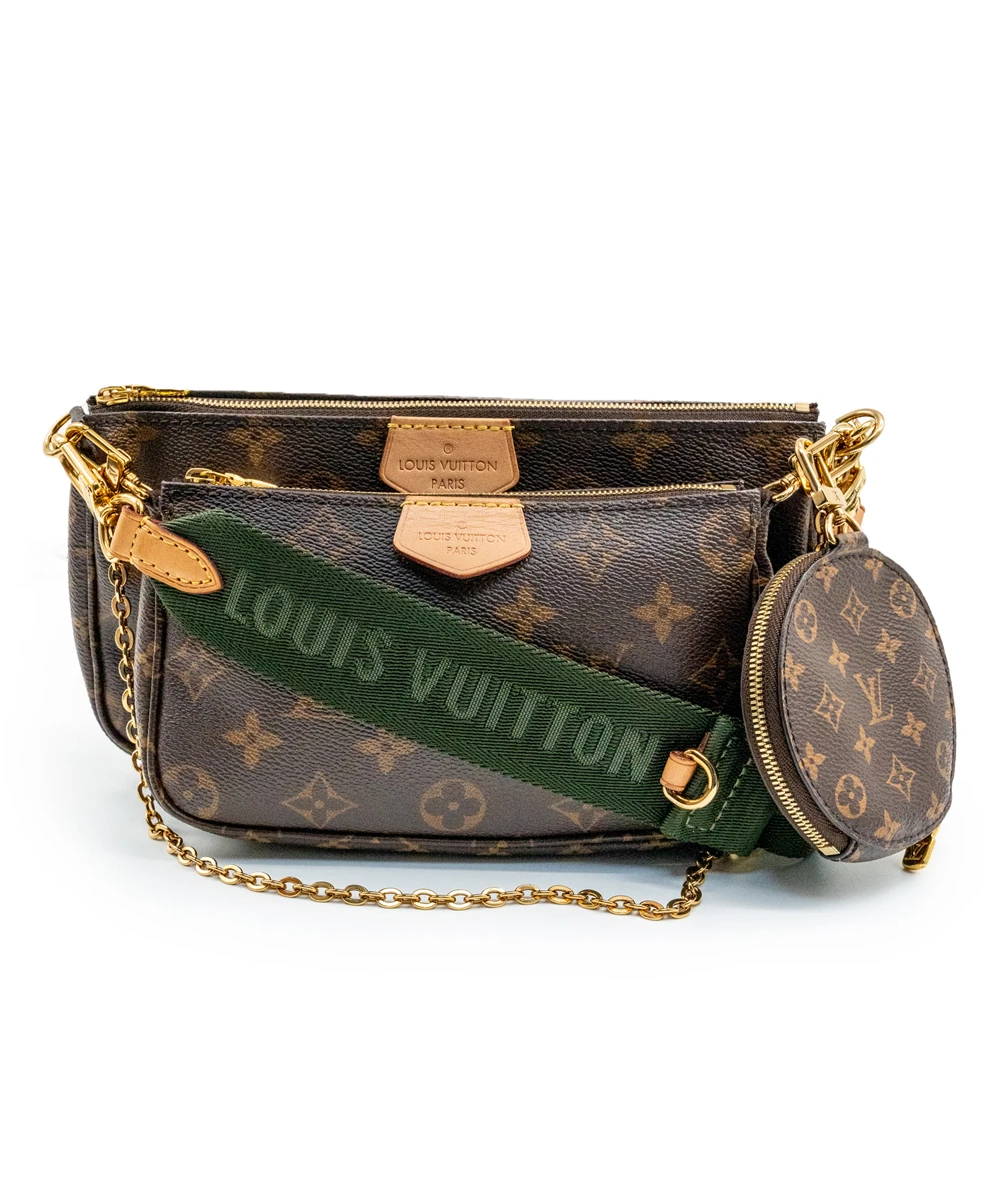 Louis Vuitton Monogram Canvas Multi-Pochette Accessories Bag with Kaki Strap