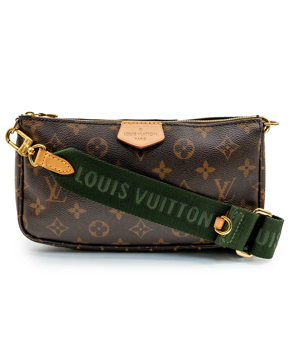 Louis Vuitton Monogram Canvas Multi-Pochette Accessories Bag with Kaki Strap