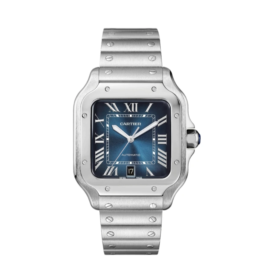 Cartier 2024 Santos WSSA0030 Large Blue Dial Stainless Steel Automatic Men's Watch 39.8 mm