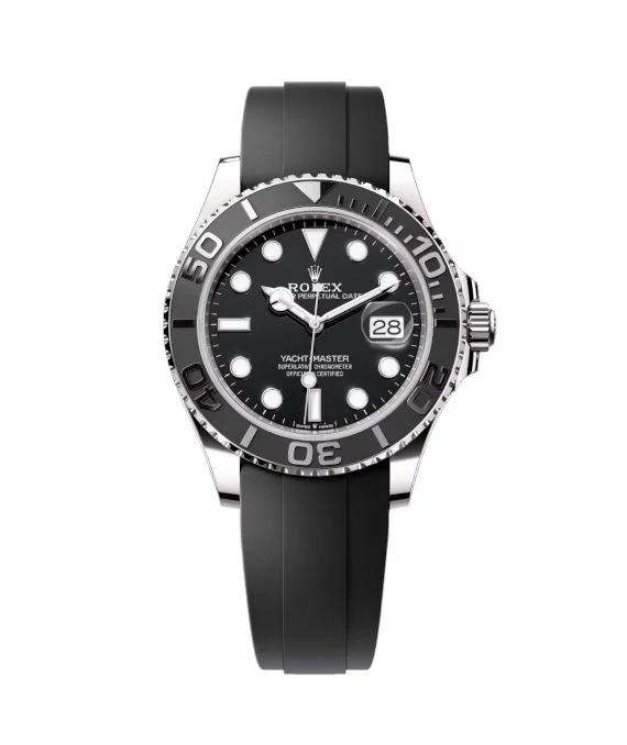 Rolex 2024 Black Yacht-Master 226659 18k White Gold Rubber Automatic Men's Watch 42MM