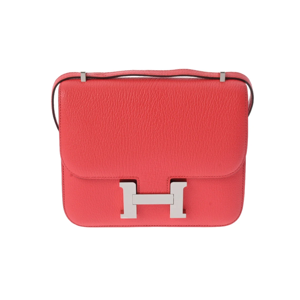 Hermes 2021 (Stamp Z) Size 18 Chevre leather Constance 3 Mini Rose Texas in Color with Palladium Hardware