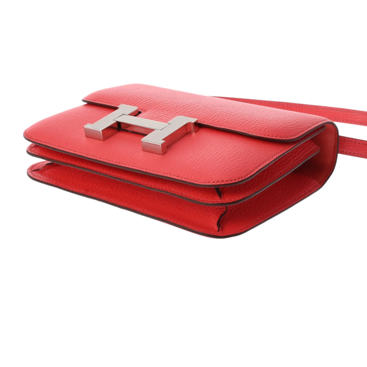 Hermes 2021 (Stamp Z) Size 18 Chevre leather Constance 3 Mini Rose Texas in Color with Palladium Hardware