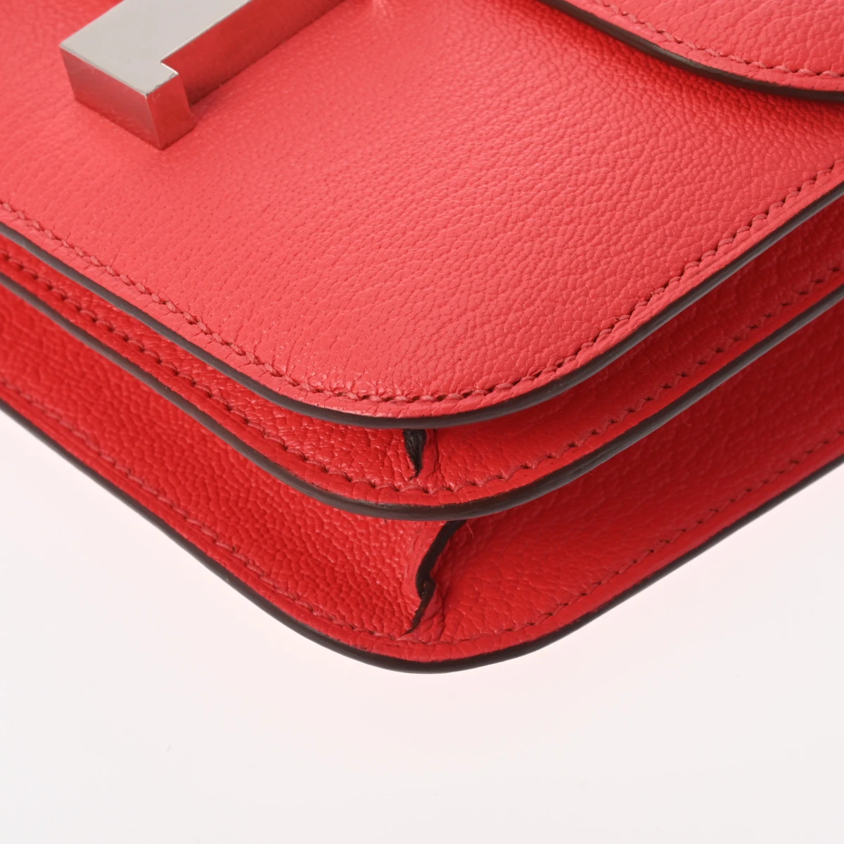 Hermes 2021 (Stamp Z) Size 18 Chevre leather Constance 3 Mini Rose Texas in Color with Palladium Hardware