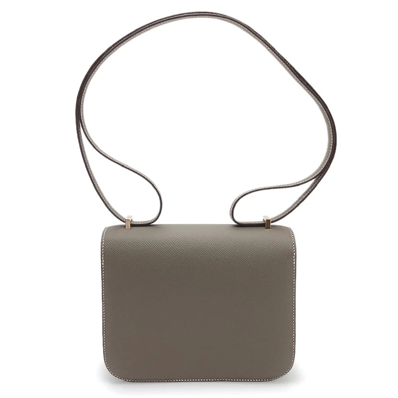 Hermes (Stamp B) Epsom Leather Constance Mini Etoupe in Color with Rose Gold Hardware