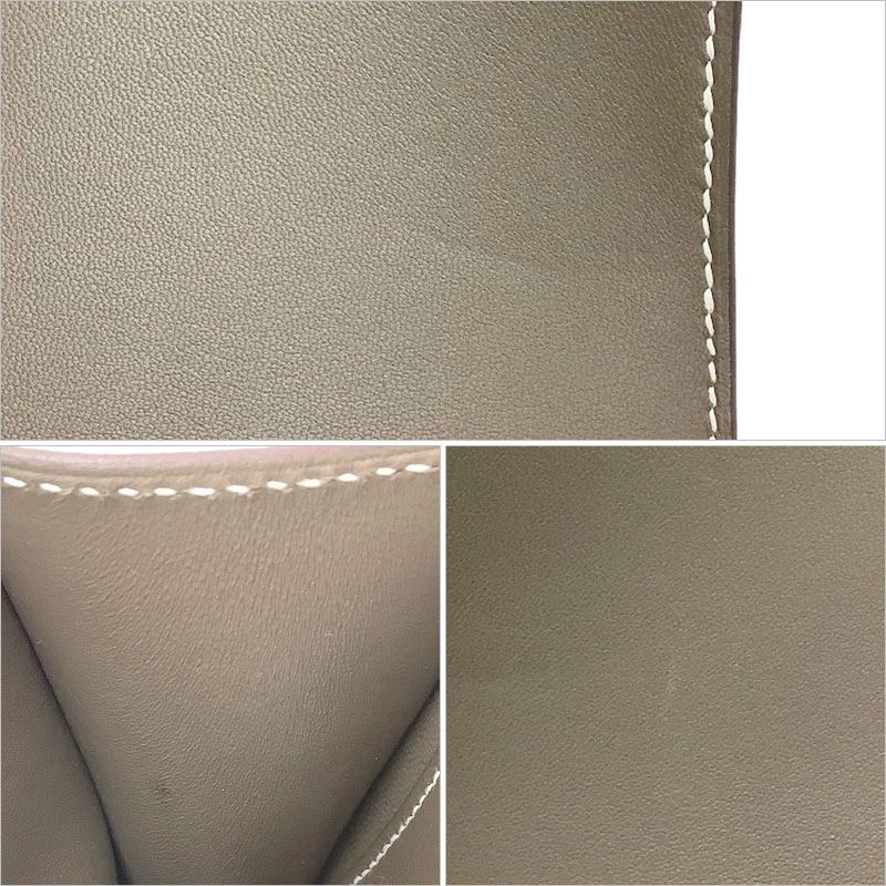 Hermes (Stamp B) Epsom Leather Constance Mini Etoupe in Color with Rose Gold Hardware