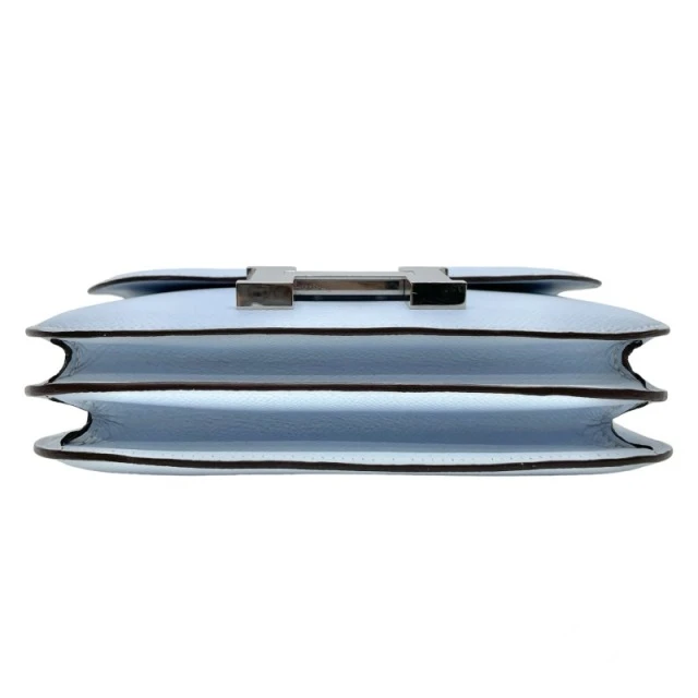 Hermes 2021 (Stamp Z) Size 18 Epsom Leather Constance 3 Mini Bleu Brume in Color with Palladium Hardware