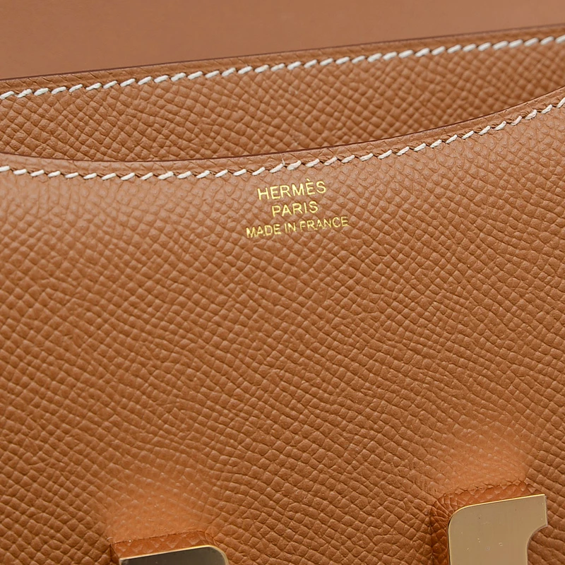Hermes (Stamp U) Size 18 Epsom Leather Constance Mini Gold in Color with Rose Gold Hardware