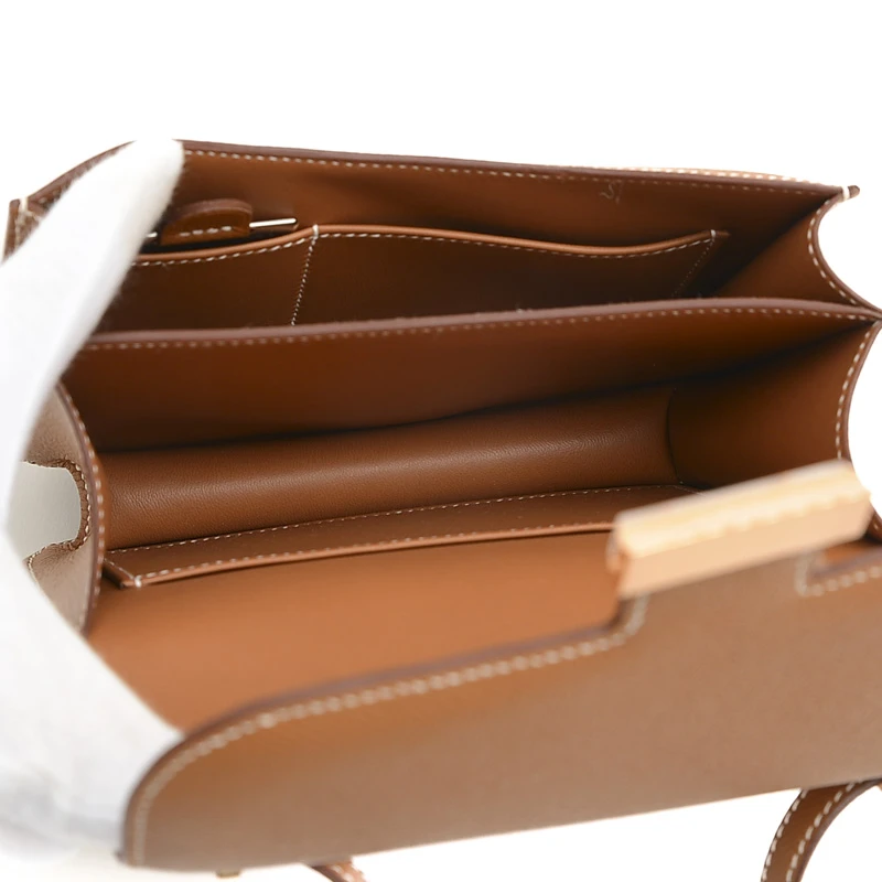 Hermes (Stamp U) Size 18 Epsom Leather Constance Mini Gold in Color with Rose Gold Hardware