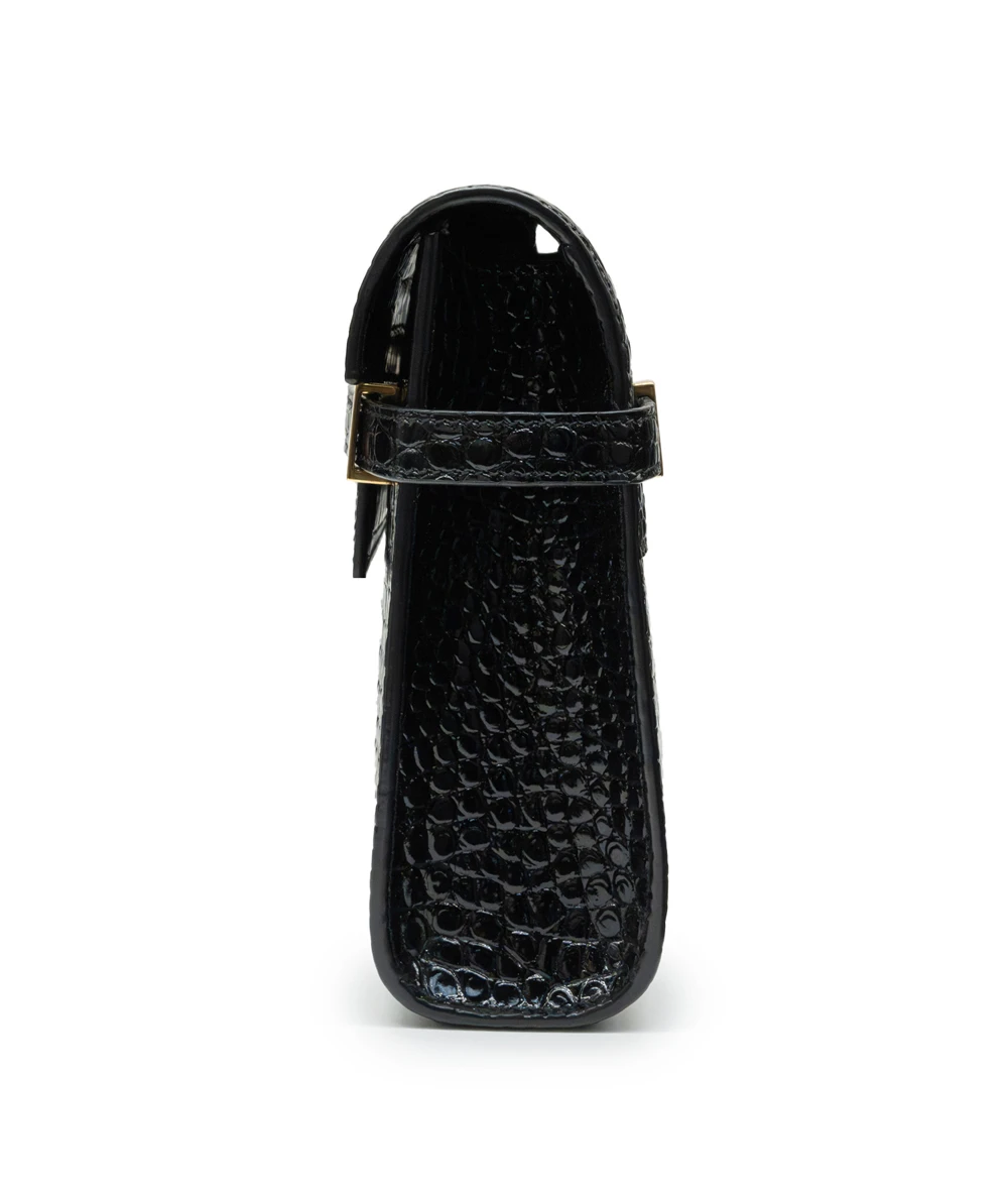 Saint Laurent Manhattan Crocodile-embossed Shiny Leather Shoulder Bag