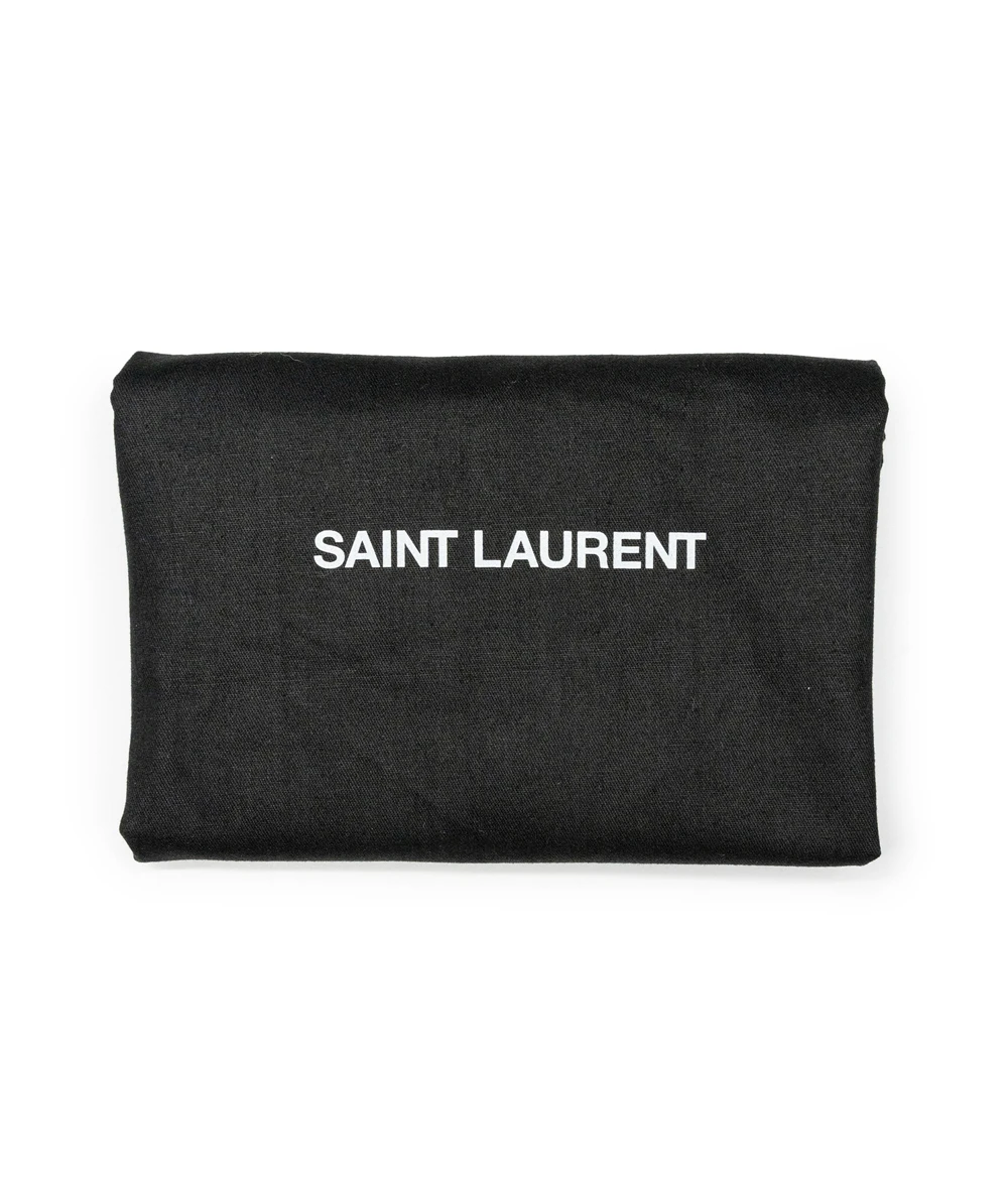 Saint Laurent Manhattan Crocodile-embossed Shiny Leather Shoulder Bag