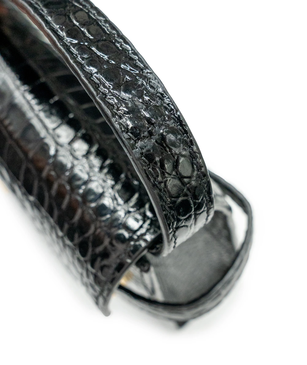 Saint Laurent Manhattan Crocodile-embossed Shiny Leather Shoulder Bag