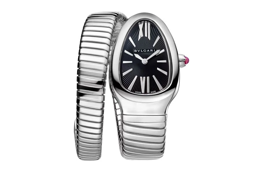 Bvlgari 2024 Black Serpenti Tubogas 102824 Stainless Steel Quartz Women's Watch 35 mm