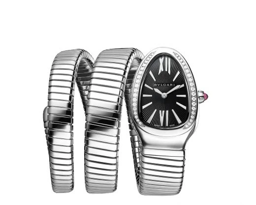 Bvlgari 2024 Serpenti Tubogas SP35BSDS-WG-2T Black Stainless Steel Diamond Bezel 35 mm
