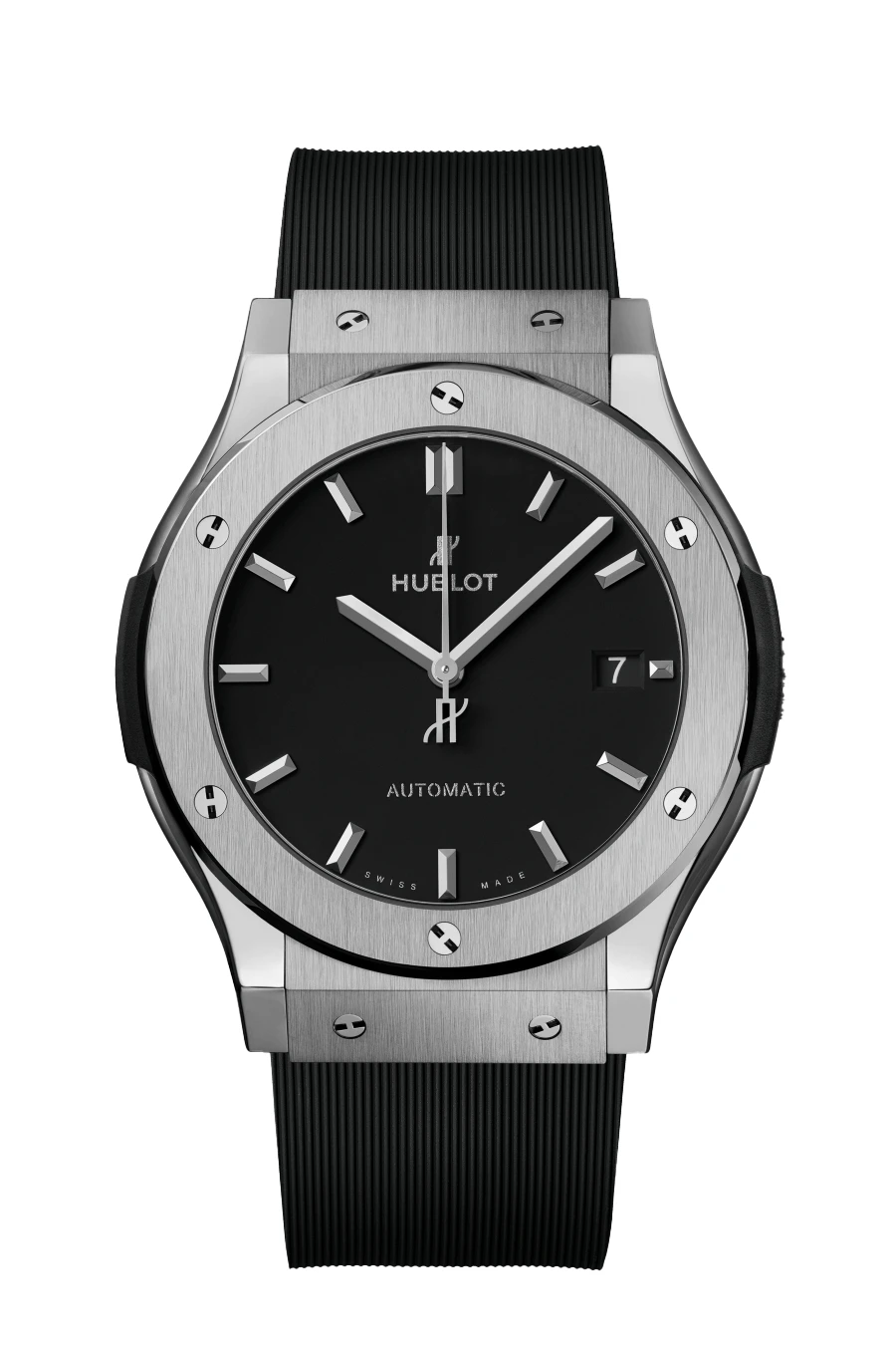 Hublot 2024 Black Classic Fusion 511.NX. 1171.RX Titanium & Rubber Automatic Men's Wristwatch 45 mm