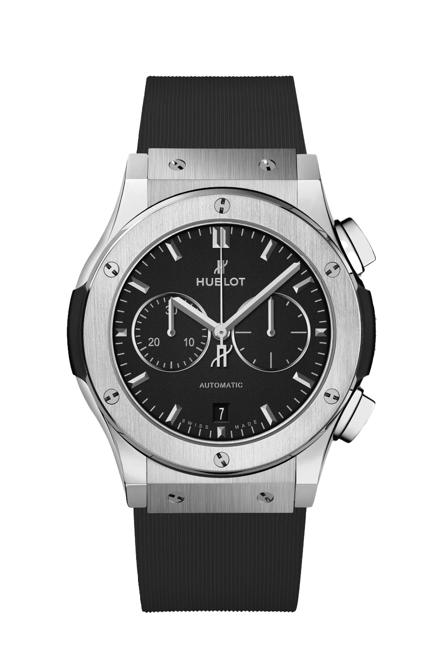 Hublot 2024 Black Classic Fusion Chronograph 541.NX. 1171.RX Titanium & Rubber Automatic Men's Wristwatch 42 mm