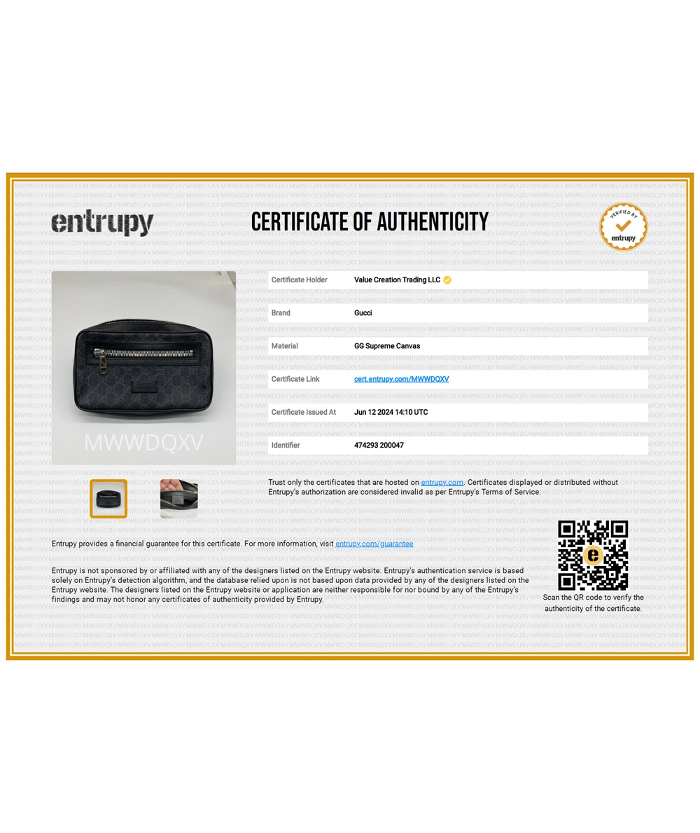 Gucci Soft GG Supreme Sherry line Waist bag Body bag PVC Leather Black Multicolor