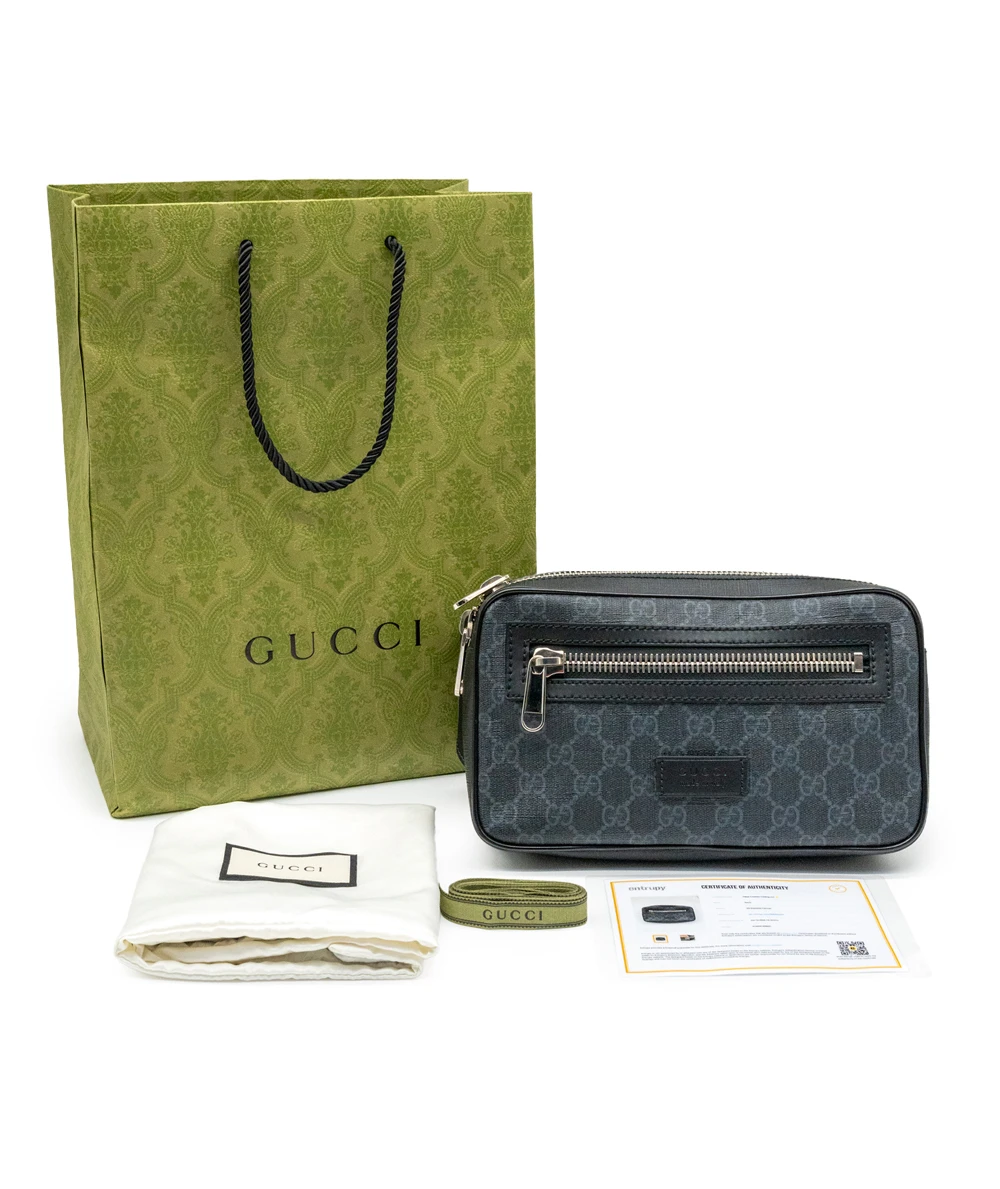 Gucci Soft GG Supreme Sherry line Waist bag Body bag PVC Leather Black Multicolor