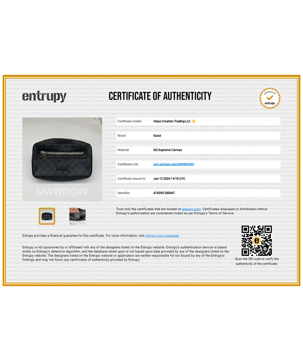 Gucci Soft GG Supreme Sherry line Waist bag Body bag PVC Leather Black Multicolor