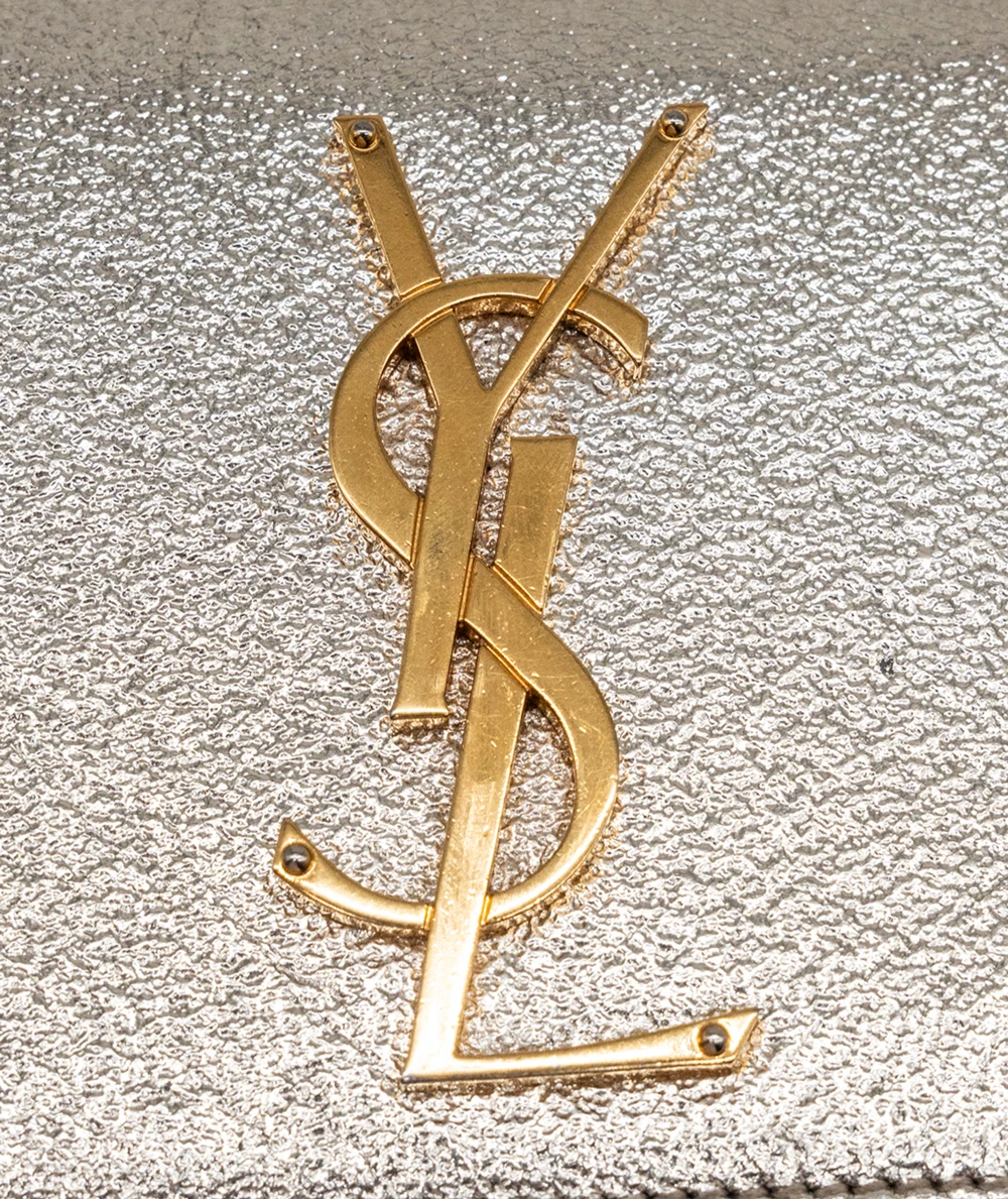Saint Laurent Pale Gold Leather Small Monogram Kate Shoulder Bag