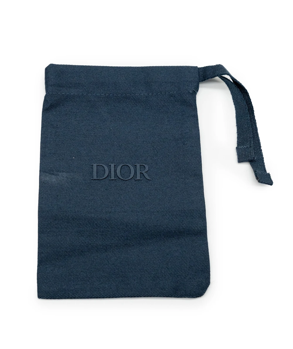 Christian Dior Blue/Beige Oblique Jacquard Card Holder