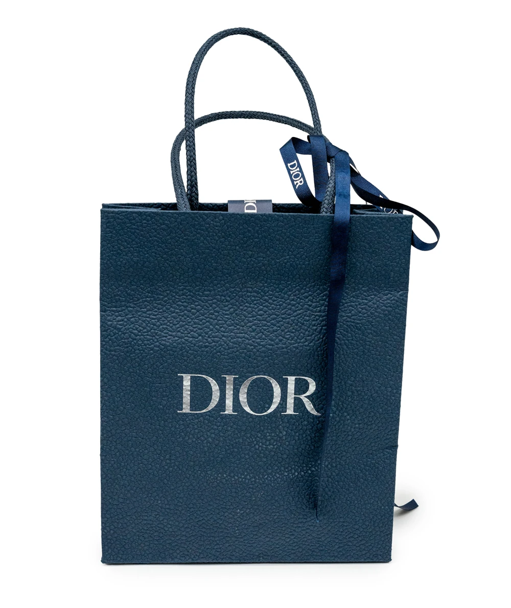 Christian Dior Blue/Beige Oblique Jacquard Card Holder