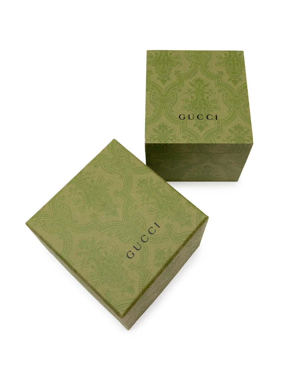 Gucci Metallic GG2570 41mm Watch with Green and Red Nylon Strap