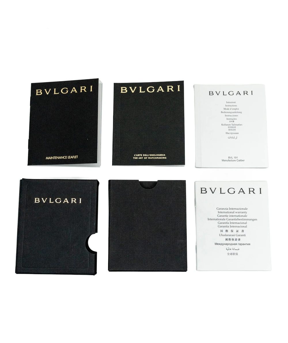 Bvlgari Serpenti 35mm Black Dial 18K Yellow Gold and Stainless Steel Tubogas Women's Wristwatch with Diamond Encrusted Bezel