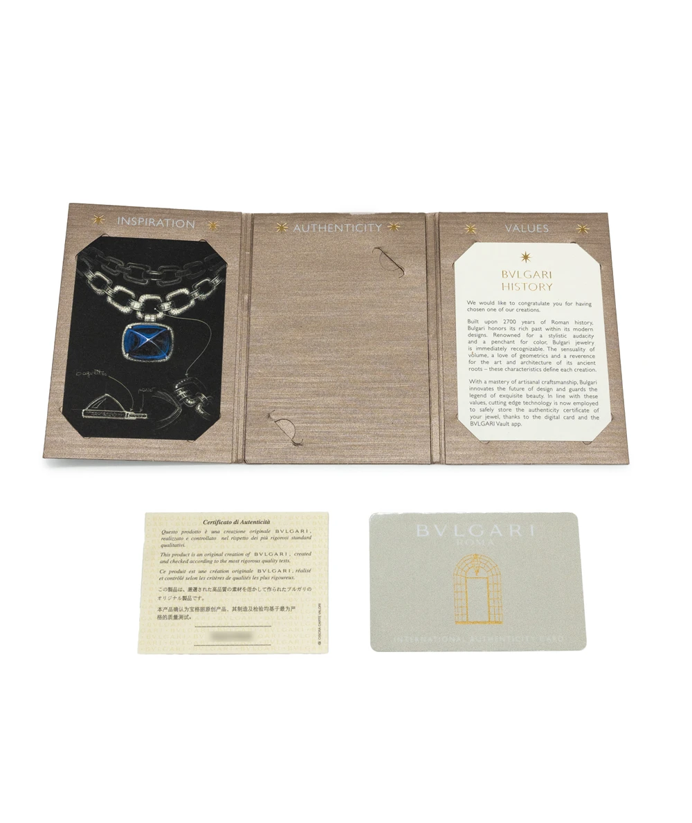 Bvlgari Serpenti 35mm Black Dial 18K Yellow Gold and Stainless Steel Tubogas Women's Wristwatch with Diamond Encrusted Bezel