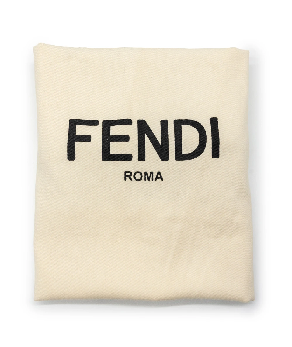 Fendi Logo Plaque Monogram Jacquard Fabric Large Clutch Bag