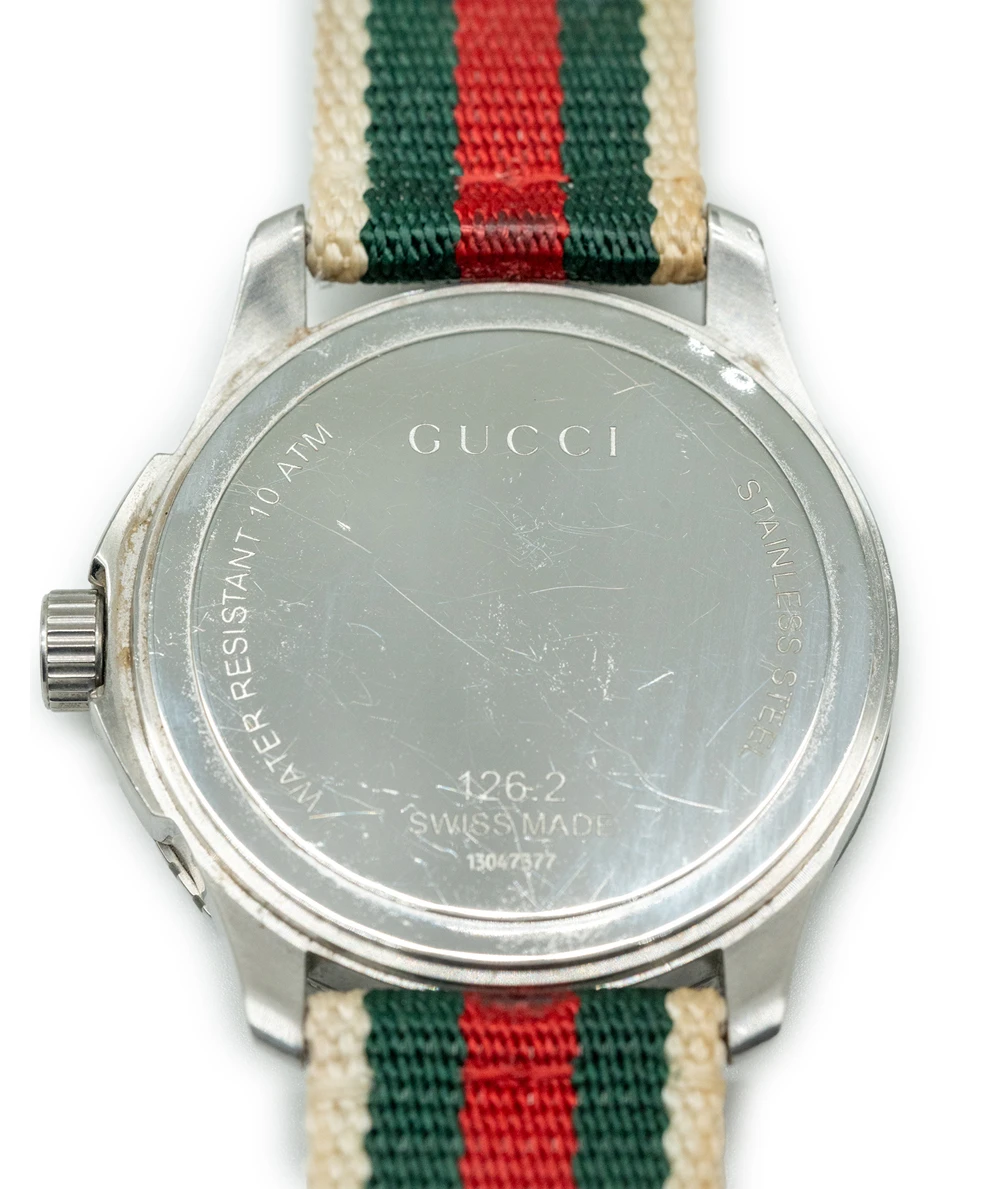 Gucci 44mm White Dial G-Timeless YA126231 Stainless Steel / Nylon Quartz Watch