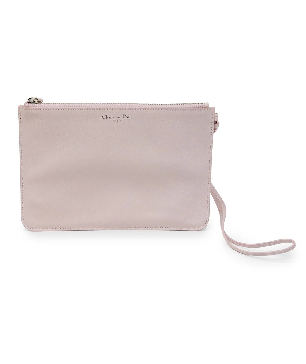 Dior Tri Color (Pink, Yellow, Black) Calfskin Leather Medium Diorissimo Pocket Tote Bag