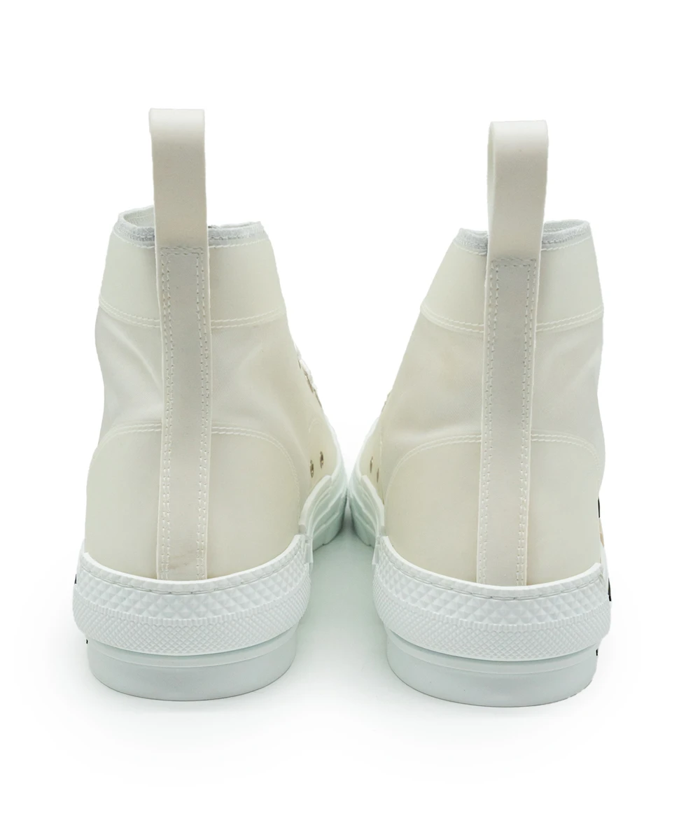 Dior Size 44 White Canvas and PVC B23 High Top Sneakers