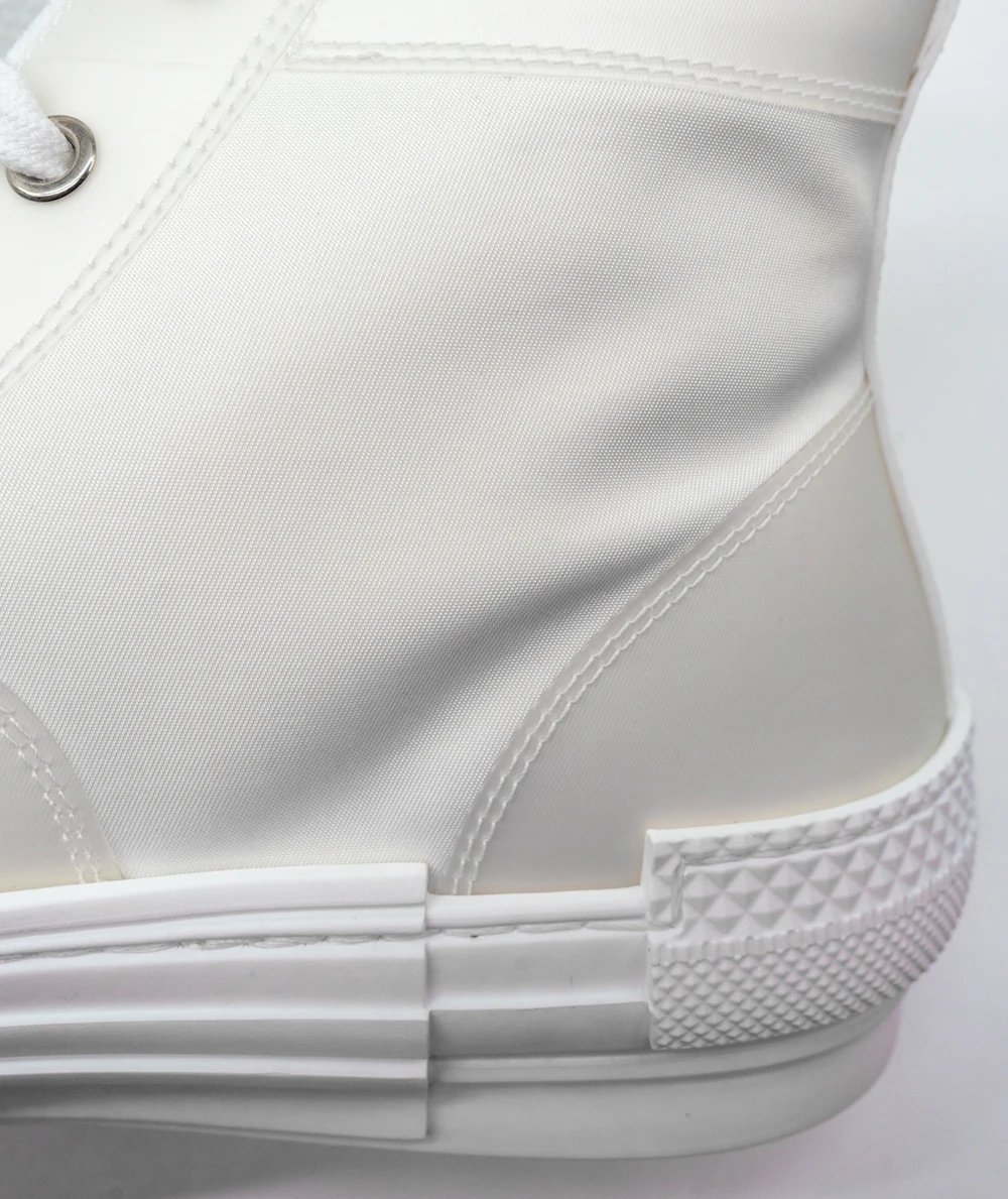 Dior Size 44 White Canvas and PVC B23 High Top Sneakers