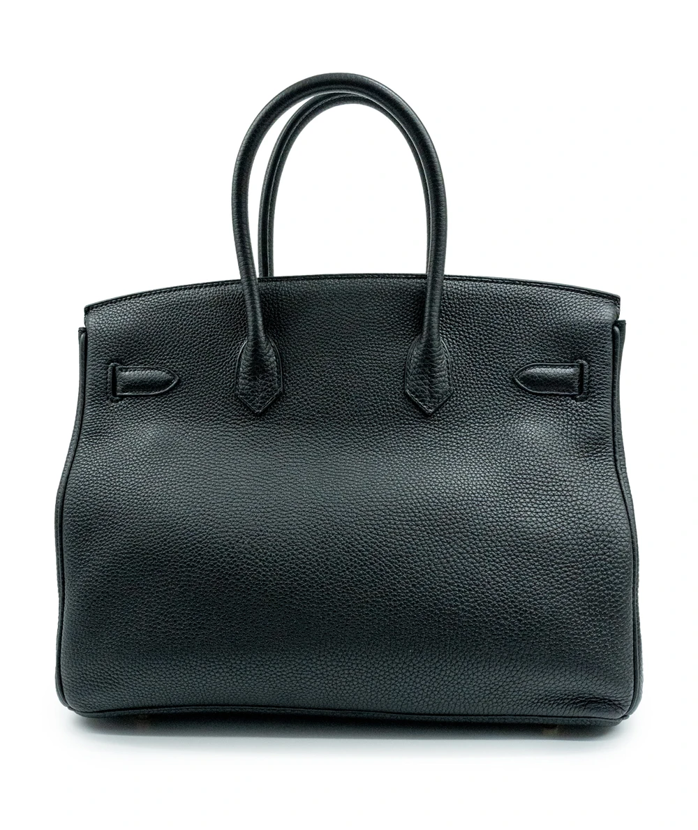 Hermes Birkin (Stamp X) Size 35 Togo Leather handbag in Black with Gold Hardware Brand New