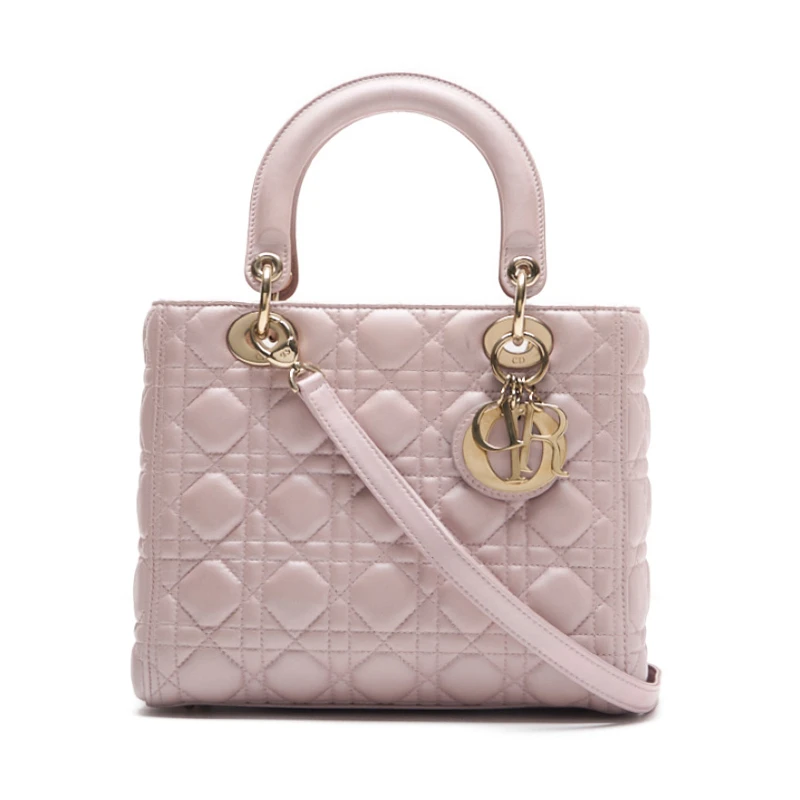 Christian Dior Lady Dior  Medium Pink  Cannage Lambskin